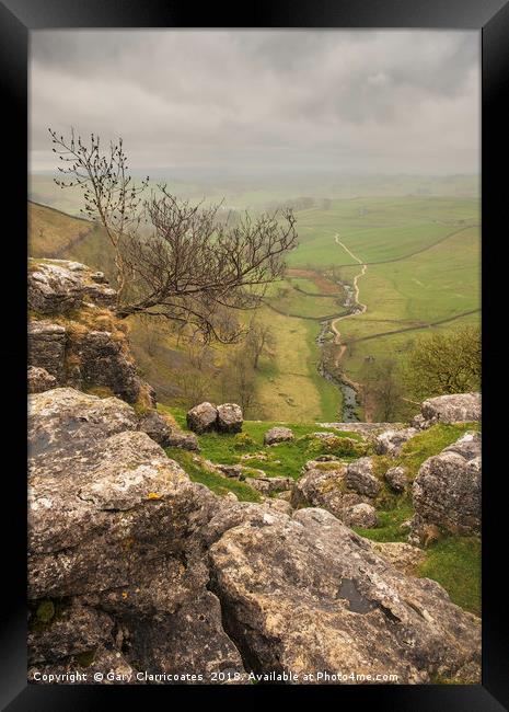Stormy Malham Cove Framed Print by Gary Clarricoates