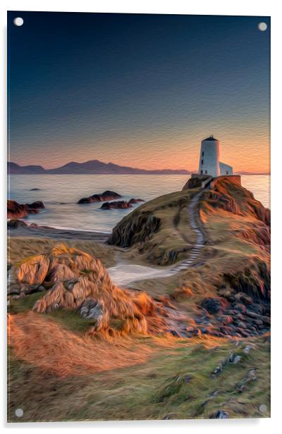 Twr Mawr  Sunset Acrylic by Paul Andrews