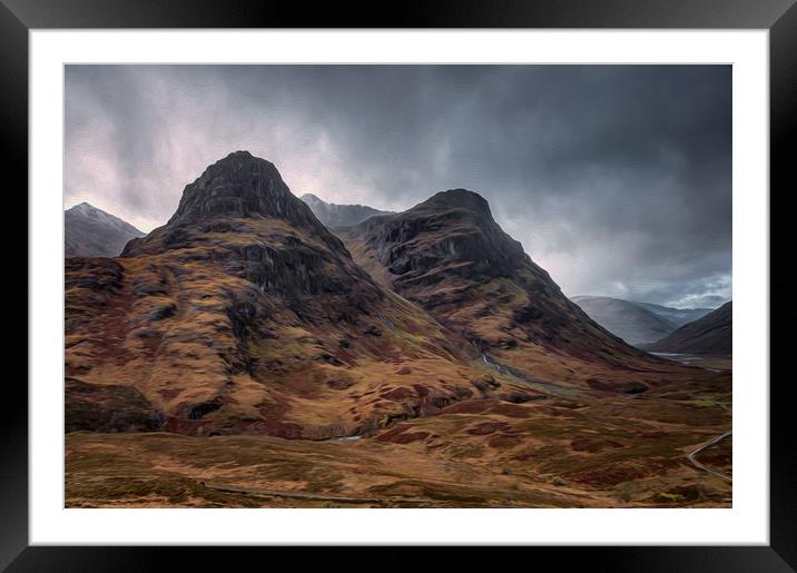 The Sisters of Glencoe (Oil Paint Style) Framed Mounted Print by Paul Andrews