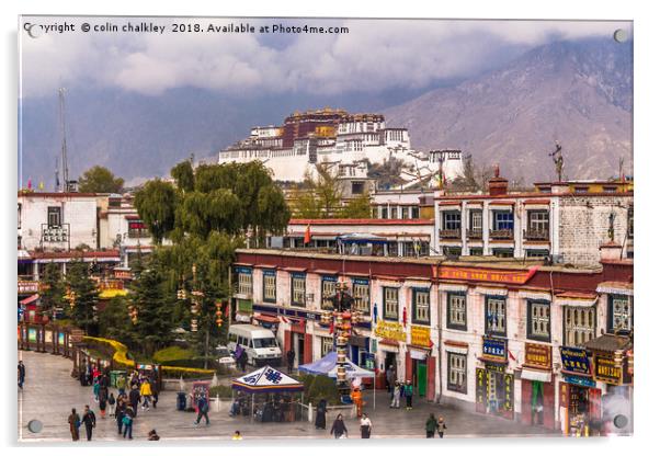 Potala Palace from the Jokhang Temple in Lhasa Acrylic by colin chalkley