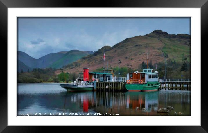 "Reflections at Ullswater Jetty" Framed Mounted Print by ROS RIDLEY