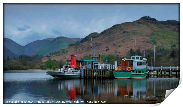 "Reflections at Ullswater Jetty" Print by ROS RIDLEY