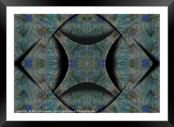 Complex Turquoise² Framed Mounted Print by Florin Birjoveanu