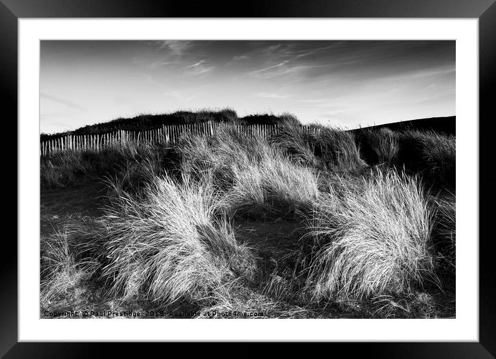 Marram Grass on the Dunes at Bantham Framed Mounted Print by Paul F Prestidge