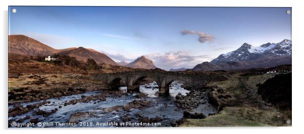 The Black and Red Cuillin mountains from Sligachan Acrylic by Phill Thornton