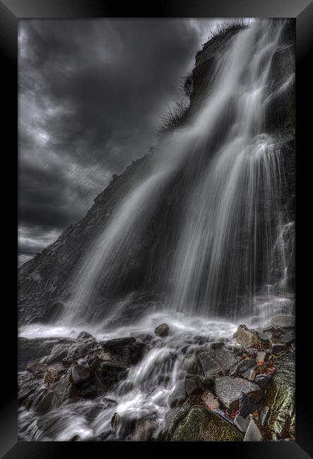 Stormy Bucks Mill Waterfall Framed Print by Mike Gorton