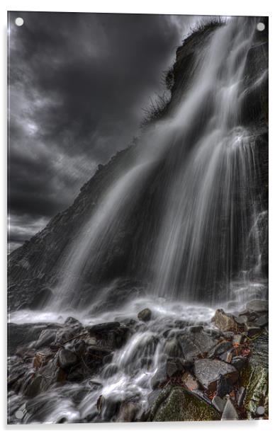 Stormy Bucks Mill Waterfall Acrylic by Mike Gorton