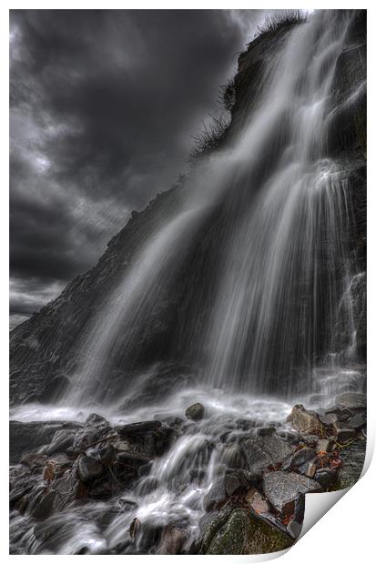 Stormy Bucks Mill Waterfall Print by Mike Gorton