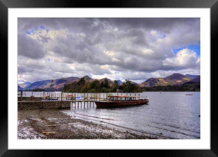 Cruise boat at Derwentwater Pier Framed Mounted Print by Tom Gomez