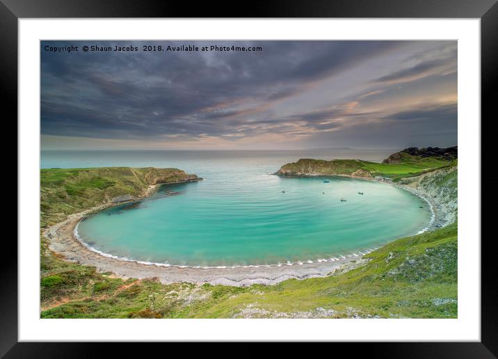 Lulworth cove sunset  Framed Mounted Print by Shaun Jacobs