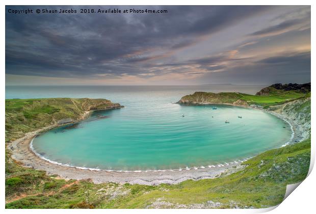 Lulworth cove sunset  Print by Shaun Jacobs