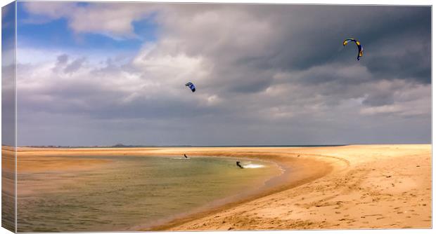 Kite Surfing at the bay Canvas Print by Naylor's Photography