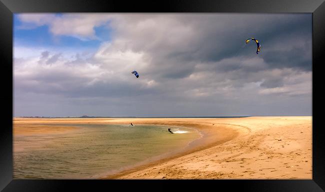 Kite Surfing at the bay Framed Print by Naylor's Photography