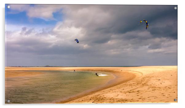 Kite Surfing at the bay Acrylic by Naylor's Photography