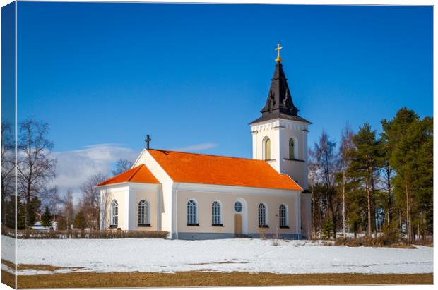 Church in Sweden Canvas Print by Hamperium Photography
