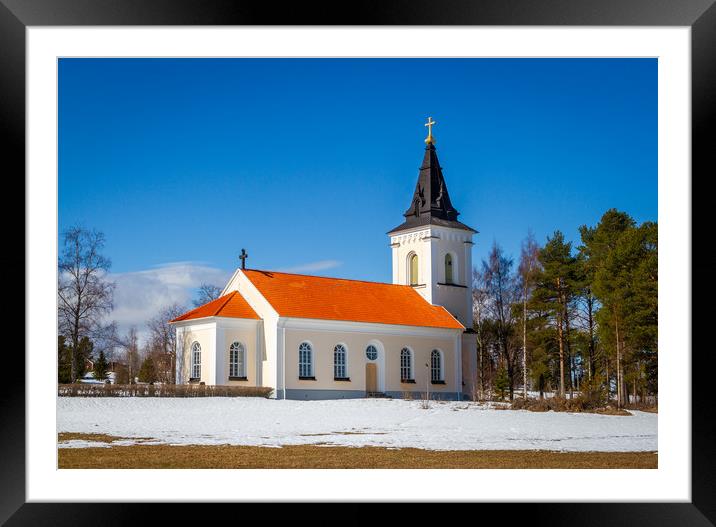 Church in Sweden Framed Mounted Print by Hamperium Photography