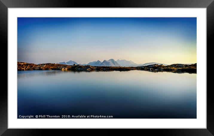 View across Loch na Clarlaich to the Isle of Skye. Framed Mounted Print by Phill Thornton