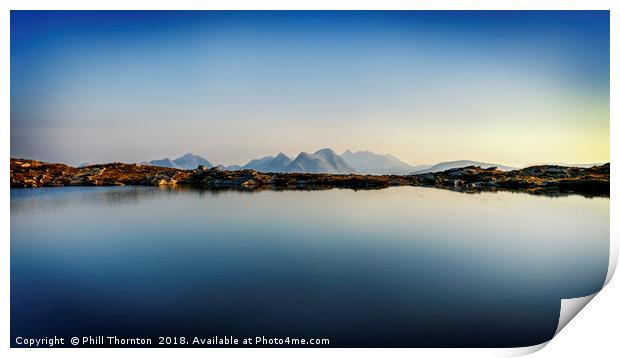 View across Loch na Clarlaich to the Isle of Skye. Print by Phill Thornton