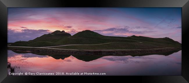 Northumberlandia at Sunset Framed Print by Gary Clarricoates