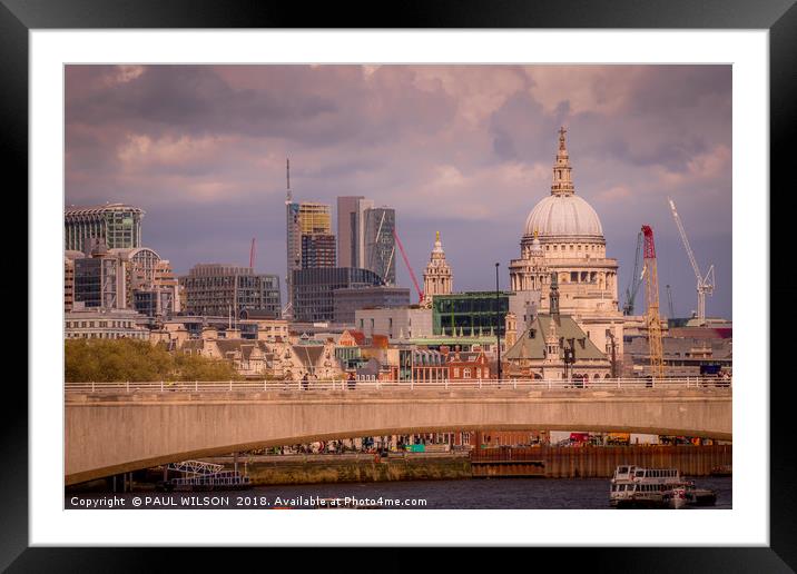 St Paul's Cathedral, London Framed Mounted Print by PAUL WILSON
