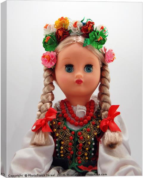 Bulgarian Doll on white background Canvas Print by PhotoStock Israel