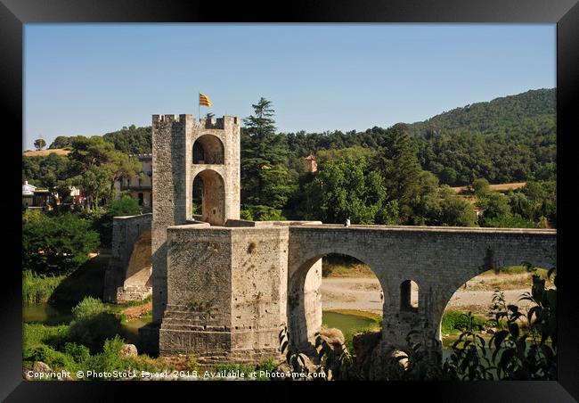 Spain, Catalonia, Besalu, bridge Framed Print by PhotoStock Israel