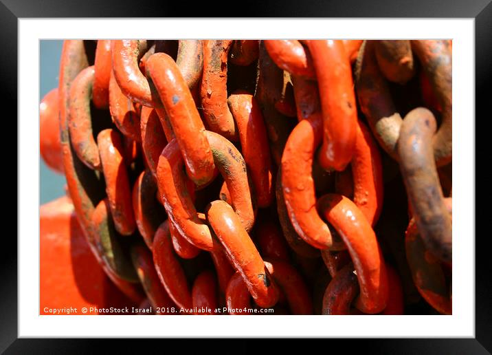 Iron chain links Framed Mounted Print by PhotoStock Israel