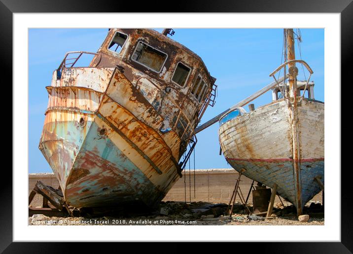 boats at dry dock Framed Mounted Print by PhotoStock Israel