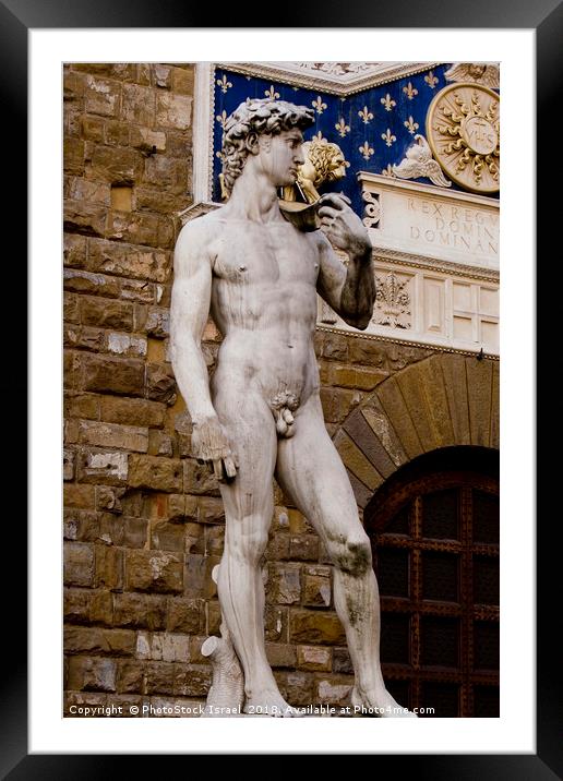 The statue of David  Framed Mounted Print by PhotoStock Israel