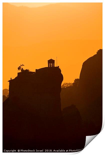 Monastery of St Nikolaous at dusk Print by PhotoStock Israel