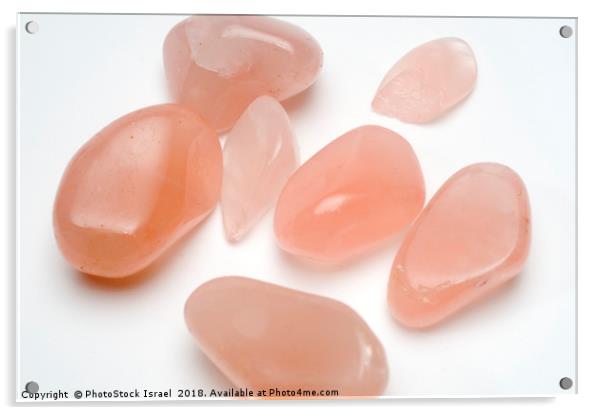 Semiprecious Gemstone Rose Quartz Acrylic by PhotoStock Israel