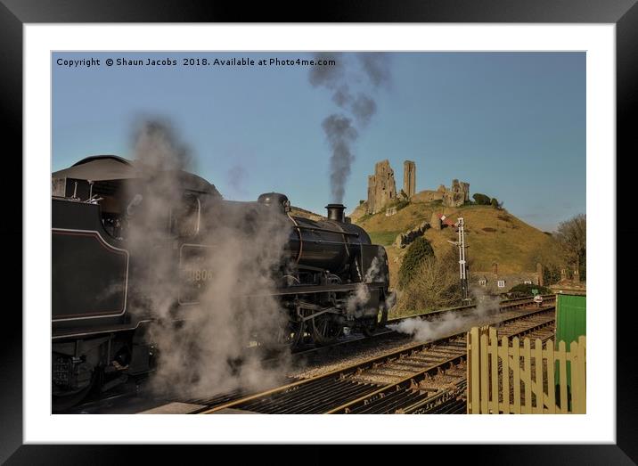 Corfe station steam train  Framed Mounted Print by Shaun Jacobs