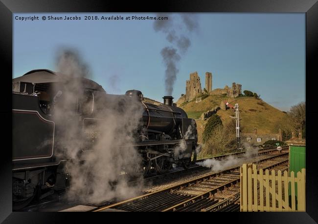 Corfe station steam train  Framed Print by Shaun Jacobs