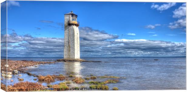 Southerness Lighthouse                    Canvas Print by Lynda Simpson