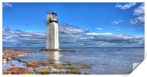 Southerness Lighthouse                    Print by Lynda Simpson