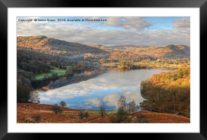 Grasmere in Autumn Framed Mounted Print by Jamie Green