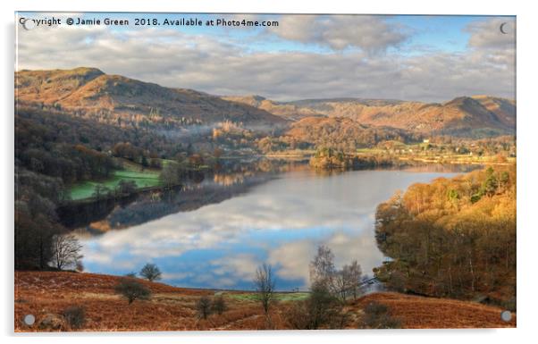 Grasmere in Autumn Acrylic by Jamie Green