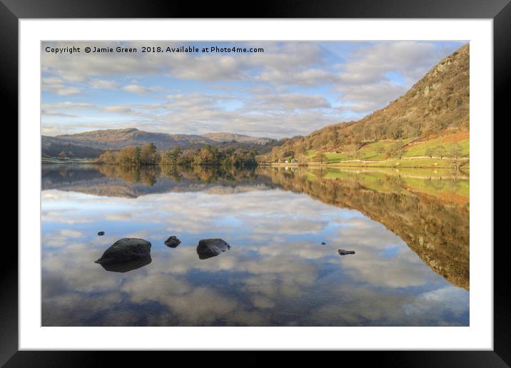 Rydal Water in Autumn Framed Mounted Print by Jamie Green