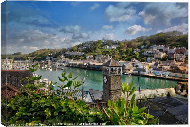 Looking down on The River Looe over the roof tops  Canvas Print by Rosie Spooner