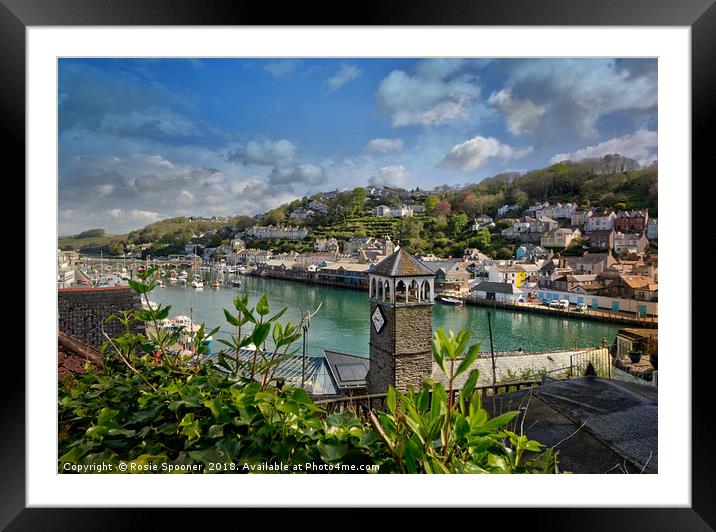 Looking down on The River Looe over the roof tops  Framed Mounted Print by Rosie Spooner