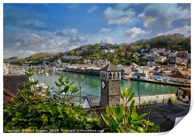 Looking down on The River Looe over the roof tops  Print by Rosie Spooner