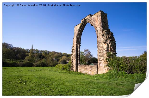Dale Abbey Arch Print by Simon Annable