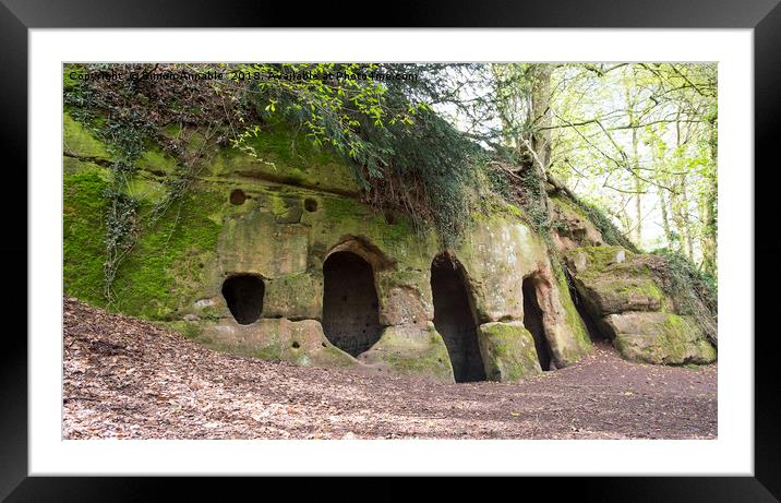 Dale Abbey Cave Framed Mounted Print by Simon Annable