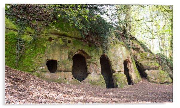 Dale Abbey Cave Acrylic by Simon Annable