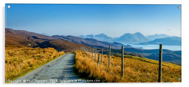 View from the Isle of Raasay to the Isle of Skye. Acrylic by Phill Thornton