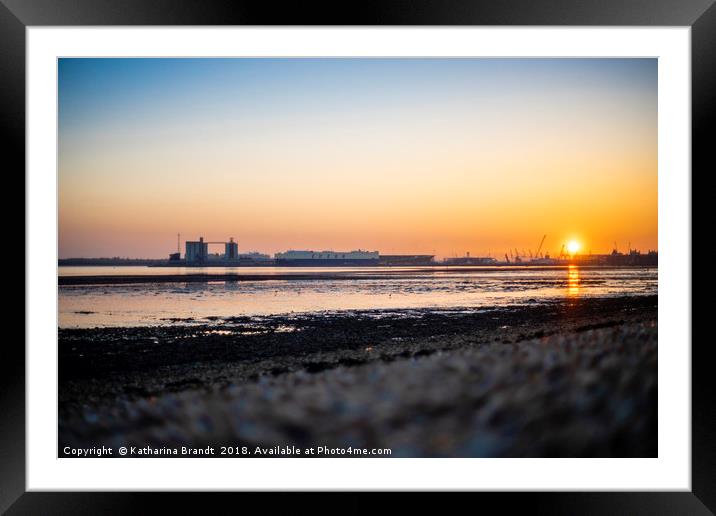 Sunset over Southampton Water, England, UK Framed Mounted Print by KB Photo