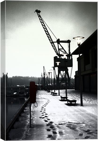 Chatham Historic Dockyard Crane Canvas Print by Doug McRae