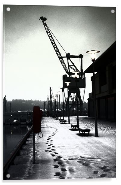 Chatham Historic Dockyard Crane Acrylic by Doug McRae