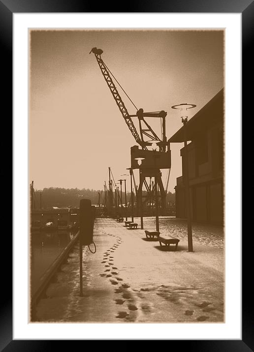 Dockyard Crane Framed Mounted Print by Doug McRae