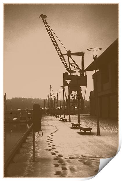 Dockyard Crane Print by Doug McRae